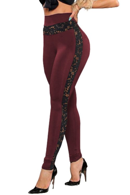 Solid Color Lace Pants Hip Lift Sweatpants