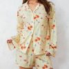 Printed Long Sleeves Button Shirt Shorts Set