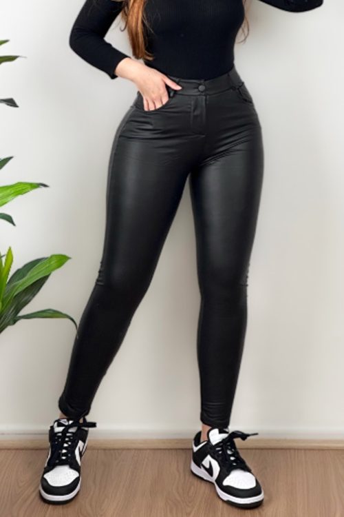 Zipper Eco-Leather Pants（Pre-Sale）