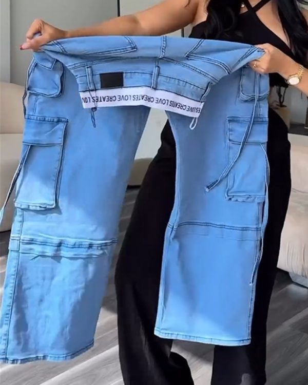 Alphabet Belt Cargo Jeans （Pre-Sale)