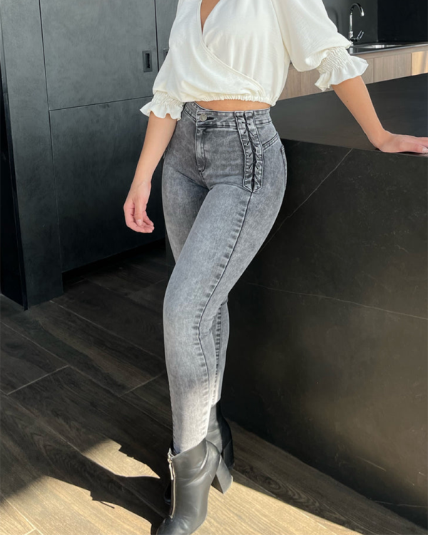Light Blue Braided Jeans