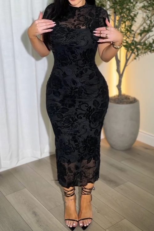 Velvet Shadow Bodycon Dress (Pre-Sale)