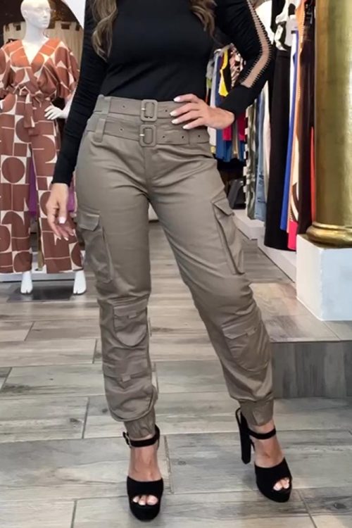 Stretched-Foot Cargo Pants