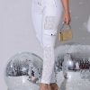White Patchwork Leggings