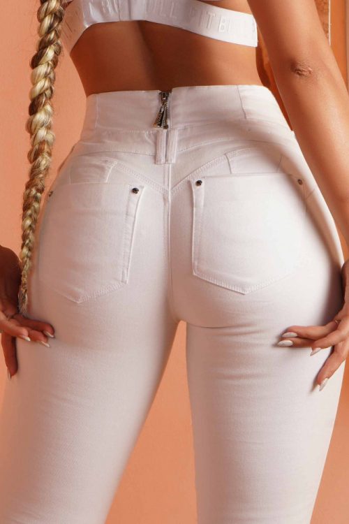 High-Waisted, Back-Zip Skinny Jeans (Pre-Sale)