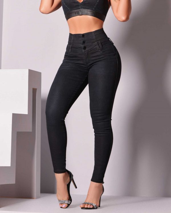 High-Waisted, Back-Zip Skinny Jeans (Pre-Sale)