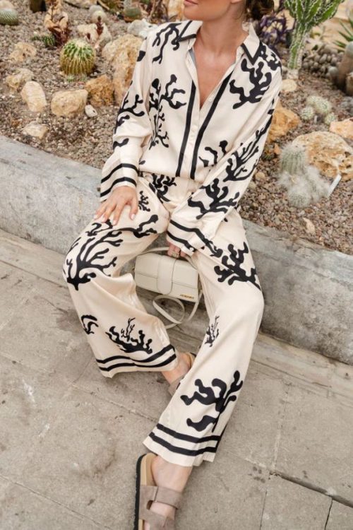 Satin Casual Two Piece Set