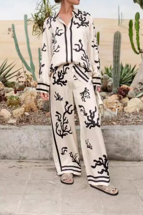 Satin Casual Two Piece Set