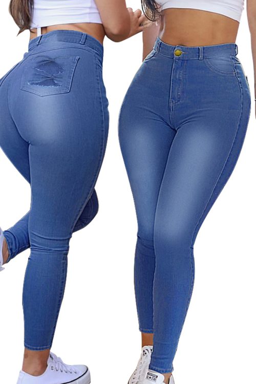 High Stretch Skinny Lift Denim Jeans-curvy-faja