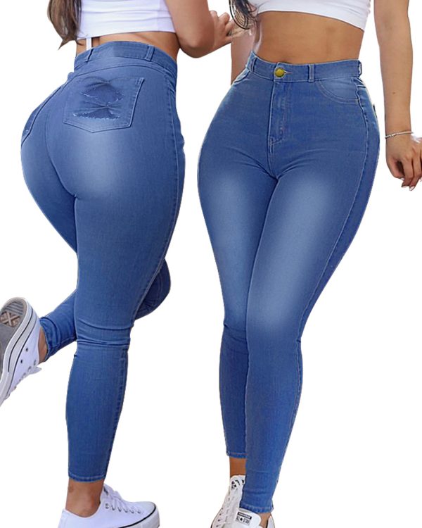 High Stretch Skinny Lift Denim Jeans-curvy-faja