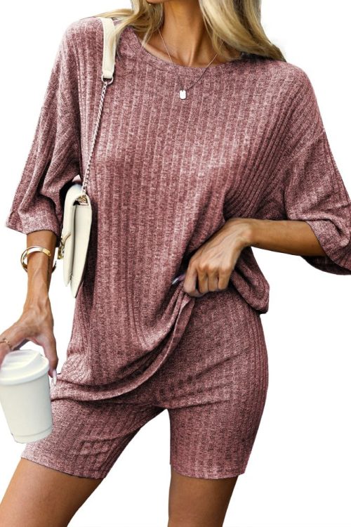Knit Pajamas 2 Piece Lounge Sets