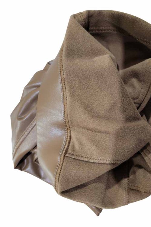 Pocket Pu Leather Pants With Tight Belly And High Waist