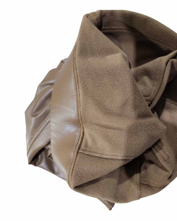 Pocket Pu Leather Pants With Tight Belly And High Waist