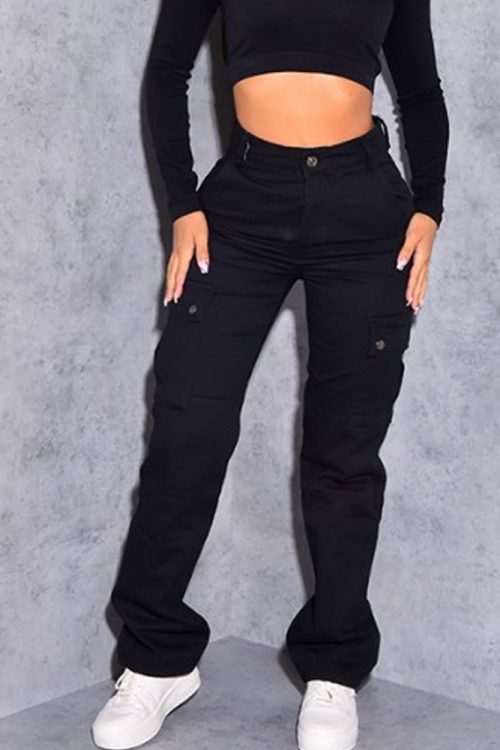 High-Stretch Solid Color Casual Work Jeans