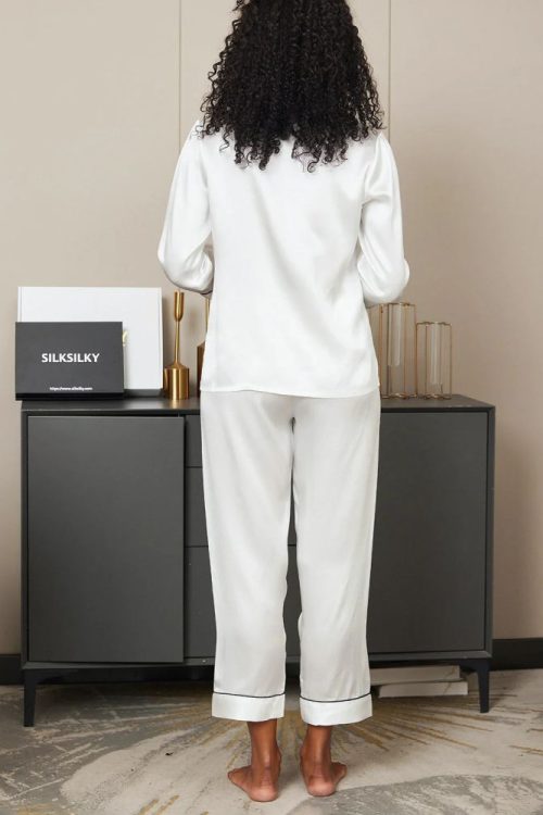 Women‘s Long Sleeve Pure Silk Pajamas Set