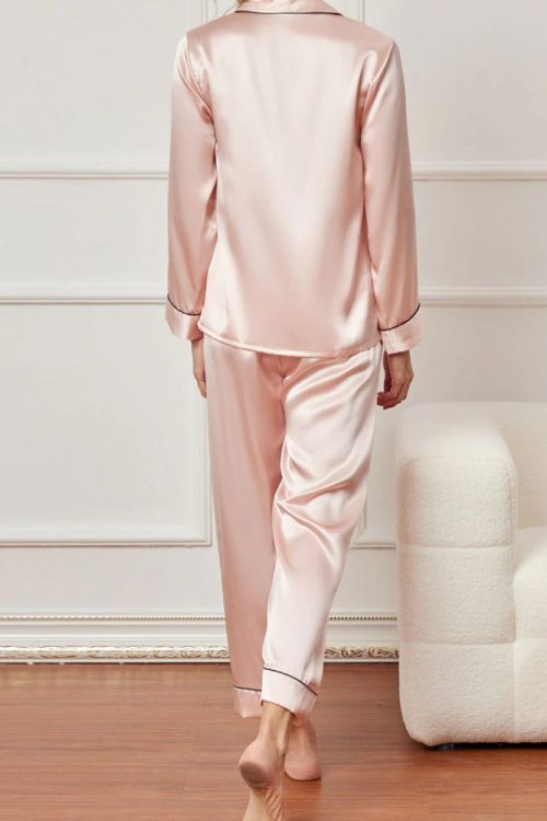 Women‘s Long Sleeve Pure Silk Pajamas Set