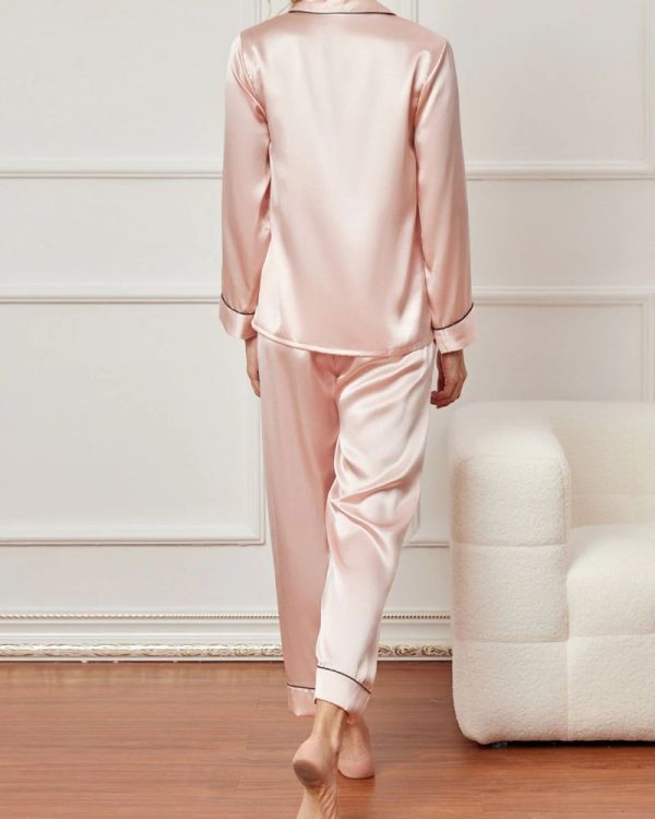 Women‘s Long Sleeve Pure Silk Pajamas Set