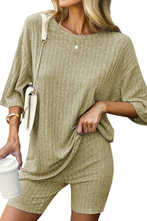 Knit Pajamas 2 Piece Lounge Sets