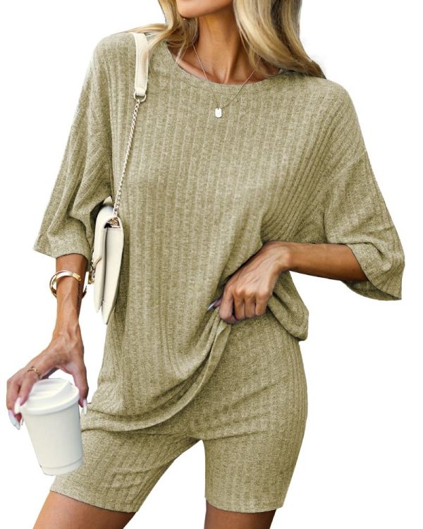 Knit Pajamas 2 Piece Lounge Sets