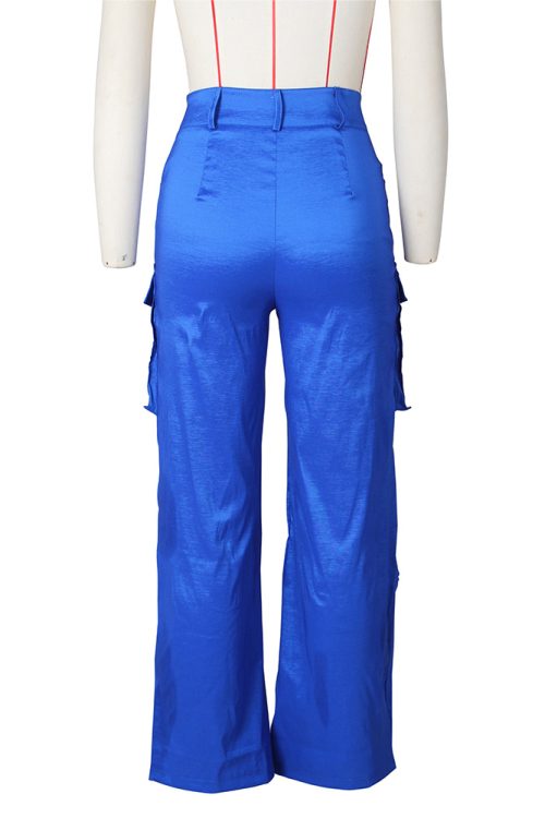 Satin Cargo-Style Trousers