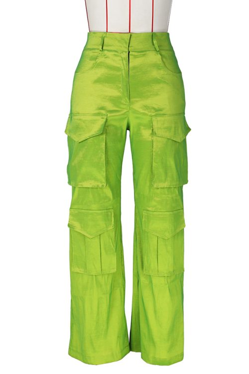 Satin Cargo-Style Trousers