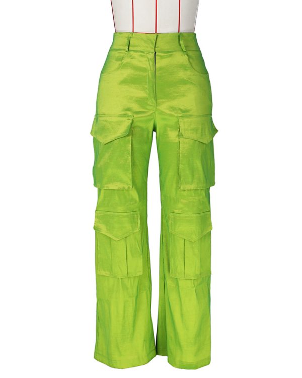 Satin Cargo-Style Trousers