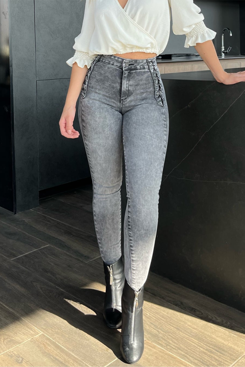 Light Blue Braided Jeans