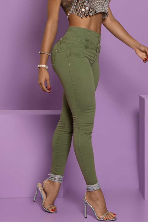 High-Waisted, Back-Zip Skinny Jeans (Pre-Sale)