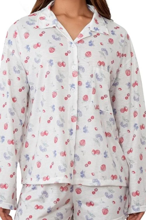 Printed Long Sleeves Button Shirt Shorts Set