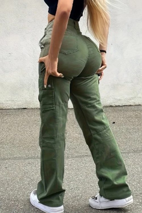 High-Stretch Solid Color Casual Work Jeans