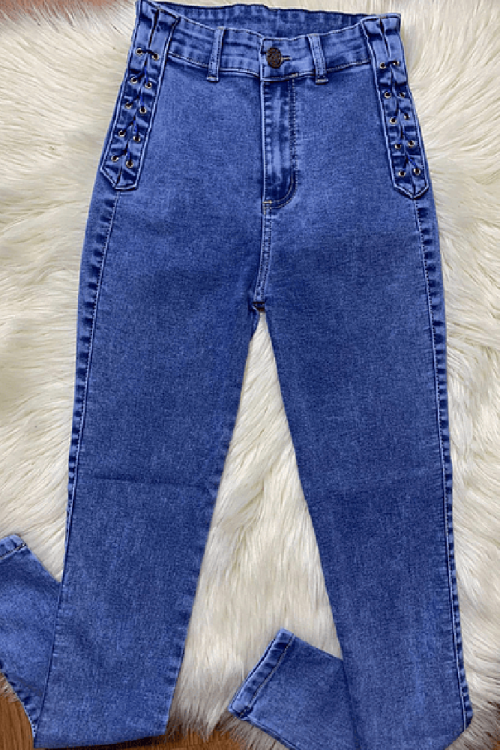 Light Blue Braided Jeans