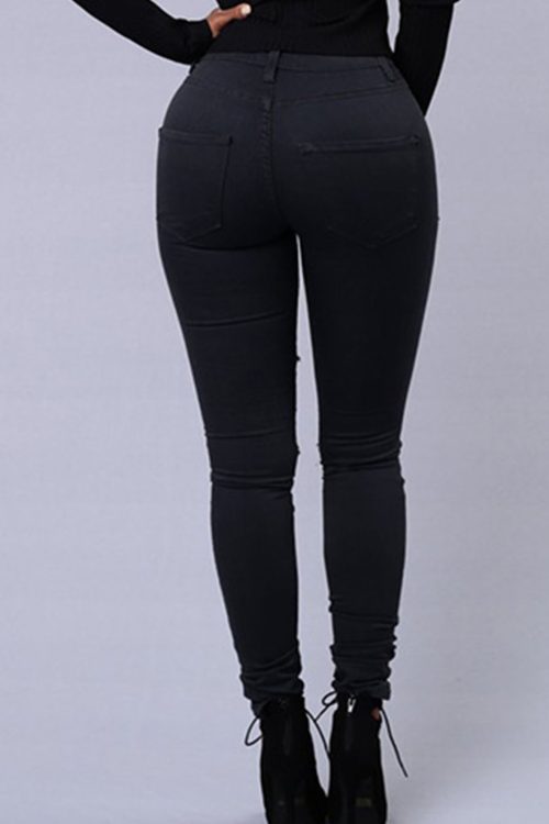 Women's Jeans Stretch Ripped Legs Skinny Niners