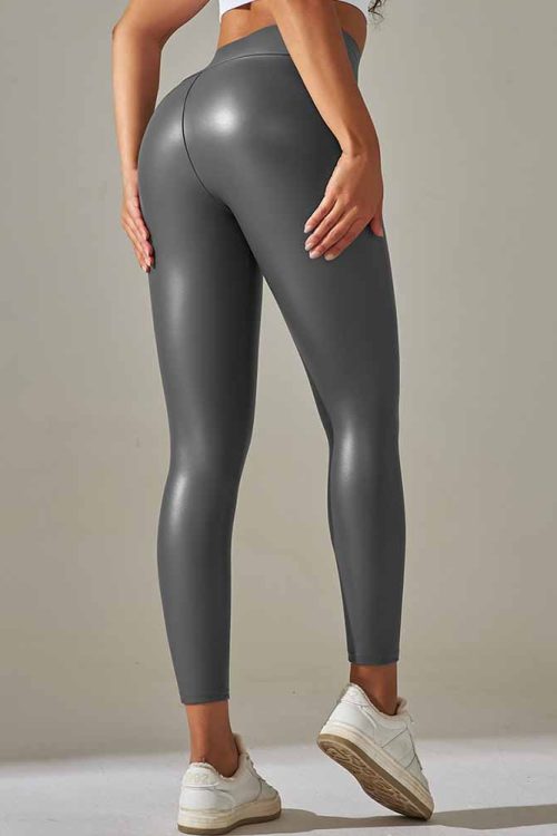 Sexy Pu Sports High-Waisted Leather Pants
