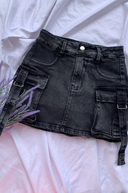 Workwear Denim Shorts Skirt (Pre-Sale)