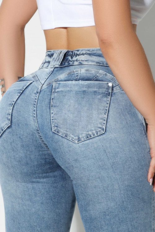 High-Waisted Ripped Skinny Jeans (Pre-Sale)