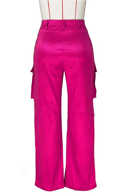 Satin Cargo-Style Trousers