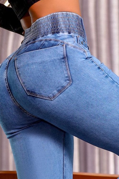 Skinny Flared Jeans With Elastic Waistband (Pre-Sale)