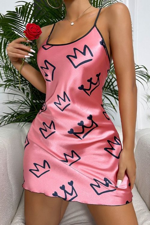 Ice Silk Suspender Nightdress