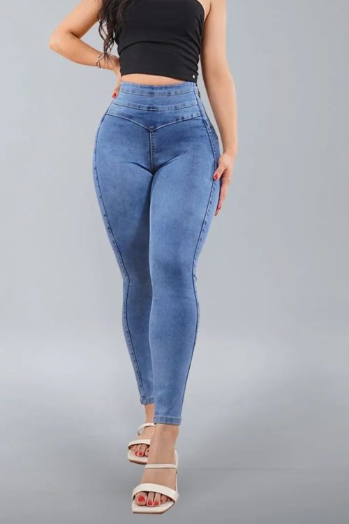 Side Zipper Skinny Jeans (Pre-Sale)-curvy-faja