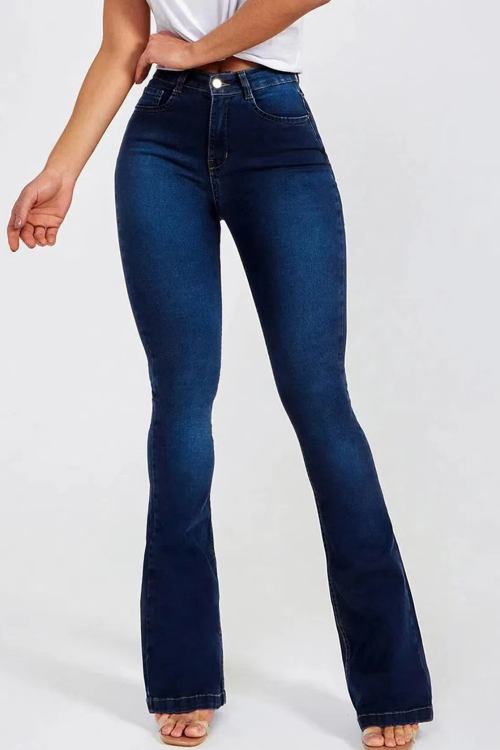 Women'S High Waist Slim Stretch Flared Jeans