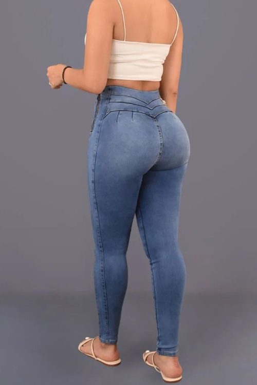 High Rise Skinny Peach Hip High Waist Jeans (Pre-Sale)
