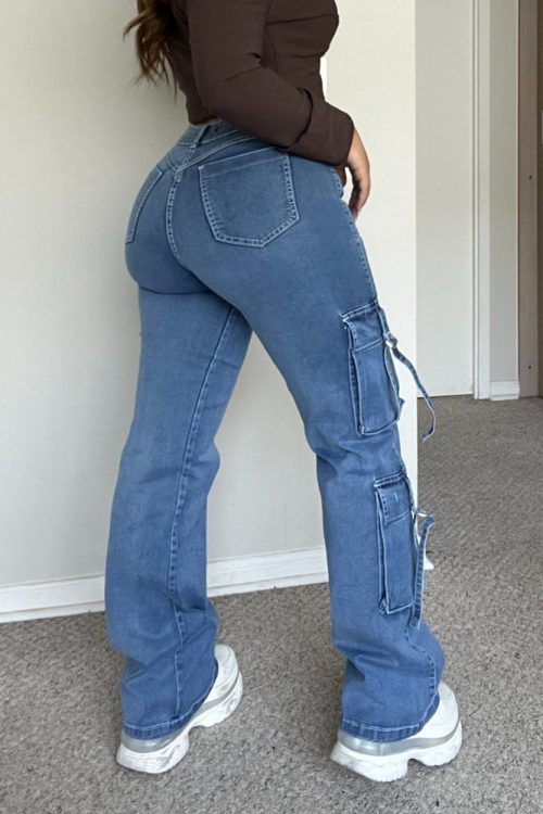 Multi-Pocket Cargo Style Jeans