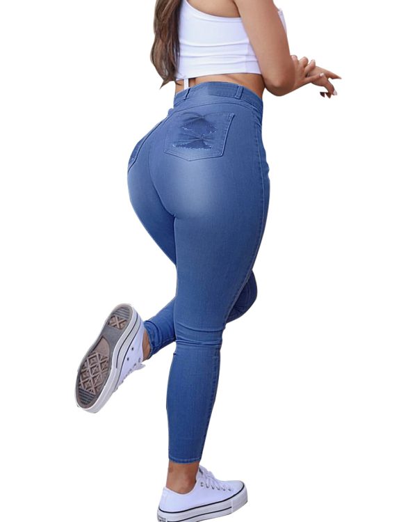 High Stretch Skinny Lift Denim Jeans-curvy-faja