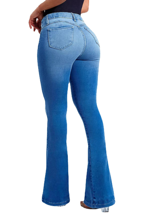 Women'S High Waist Slim Stretch Flared Jeans