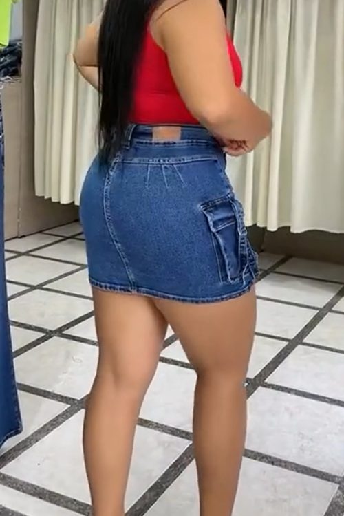 Workwear Denim Shorts Skirt (Pre-Sale)