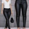 Casual Sexy Solid Color Pu Leather Pants