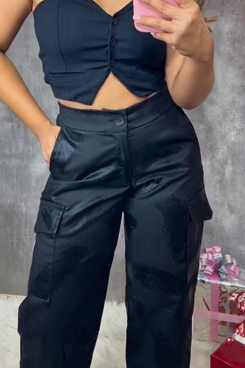 Metallic Loose Trousers