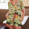 Animal Print Ice Silk Pajama Set
