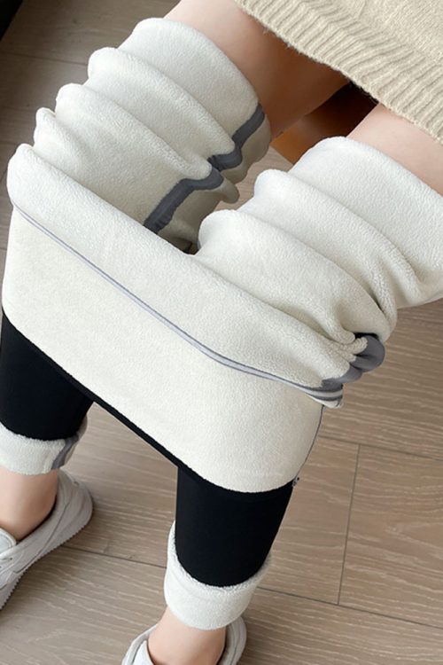Lamb Fleece Hip Lift Stretch Leggings