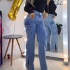 Work Style Jeans With Side Slits（Pre-Sale)